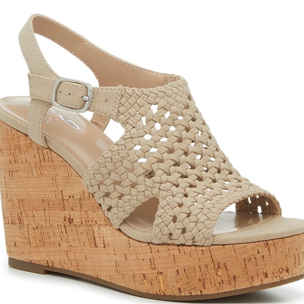 Mix No. 6 Tan Wedge Sandals with Cork Heel NEW